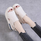 Breakj Bottom Slope Heel Sandals Women 2023 New Summer High Heel Fish Mouth Women Shoes Soft Leather High Loose Cake