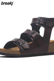Fashion Summer Women Wedge Cork Sandal 2023 New Beach Outside Non-slipe Trifle Platform Med Heel Sandalias
