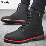 Men's Ankle Boots Motorcycle Booties Unisex Men Combat Boots Soft Leather Winter Boots Couple Chelsea Boot Platform Women