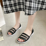 Women Summer Flat Sandals 2022 Open-Toed Slides Slippers Candy Color Casual Beach Outdoot Female Ladies Jelly