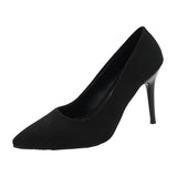 Solid Color Office High Heels Pumps Women Shoes New Spring Autumn Shoes Fashion Pointed Shallow Casual Ladies