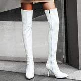 New Plus Size 34-45 Ins Sexy White Over The Knee Boots Women 2020 Thin High Heels Thigh High Lady Boots Shoes