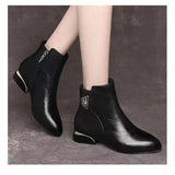 Style Women's Boots Autumn and Winter Pointed Toe 2023 Fashion Thick Heel Ankle Boots Shoes Chelsea Boots Sewing
