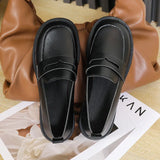 Jane Shoes Women 2024 Spring And Autumn New British Wind A Foot Pedal Small Leather Shoes Women With Retro Single Shoes