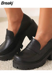 Women Loafers Shoes Brand New Dropship 2023 Spring Fashion Sweet Lolita Cosplay Walking Comfy Chunky Heels Women