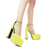 Dropship 2023 Spring Summer Platform High Heeled Women Pumps With Crystal Elegant Office Lady Sexy Woman Shoes