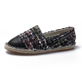 Famous Brand European Patchwork Espadrilles Shoes Woman Genuine Leather Creepers Flats Ladies Loafers White Leather