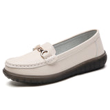 Breakj Metal Buckle Round Head Pedal Soft Base Shallow Mouth Fashionable Funle Shoes Female British Wind Flat Bottom Leisure Single