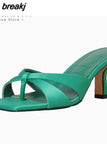 Size 34-42 Women Sandals 2023 Fashion Summer High Heels Shoes For Woman Slippers Chunky Flip Flops Elegant Lady