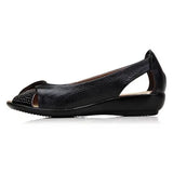 Summer Women Shoes Woman Genuine Leather Platform Sandals Open Toe Mother Wedges Casual Sandals Women