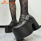 New Chunky Platform Pumps 2023 Spring Summer Gothic Super High Heels Mary Jane Shoes Fashion Crystal Dress Shoes
