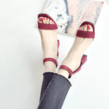 Breakj Women 2025 Summer New Square Head Thick Heel High-Heeled Sandals Women's Korean Version Of The Word Fashion