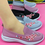 Women Sneakers Mesh Breathable Floral Comfortable Mother Shoes Soft Lightweight Solid Color Fashion Female Footwear