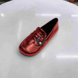 shoes Patent Leather Shoes Slip On Ladies Shoes Fashion Design Luxury Loafers Buckle Flat