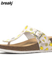 Fashion Summer Women Wedge Cork Flip Flops Slipper 2023 New Beach Outside Non-slipe Trifle Platform Med Heel Slide