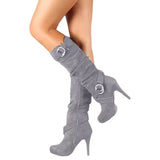 Breakj Autumn And Winter Large-Size And High-Hee Women's Boots Long-Sleeve Women's Boots Wish Waterproof Platform Elastic