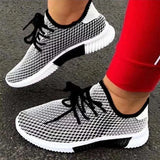 Sneaker Sock Shoes Summer Breathable flats Cross Tie Platform Round Toe Casual Fashion Sport Lace Up Female shoes