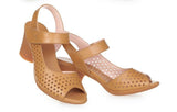 Breakj Sandals Women 2025 Summer New Leather Face Hollow Coarse Heel Cave Sandals Breathable External Wear Women's Shoes