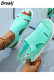 Summer Women Flats Crystal Stretch Orthopedic Sandals Open Toe Beach Shoes Footwear Casual Ladies Sandalias