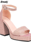 Platform Chunky Heels 2023 Summer Woman Sandals Great Quality Lady Office Sexy Party Woman Wedding Shoes