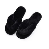 Fur Women Home Slippers Autumn Winter Warm Flat Ladies Shoes Slip on Plush Women Flip Flops