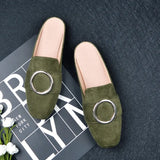 Breakj Bottom Round Half Slippers Women's Leisure Bag Head Retro Lazy Outside Wearing A Follower Muller Single Shoe Size