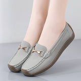 Breakj Small Gold Buckle Round Head Pedal Soft Base Shallow Mouth Fashionable Happy Lefu Shoes Female Wind Flat Shoes Soft Sole Single