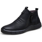 Men Shoes Winter Chelsea Boots Genuine Leather Wool Lining Winter Keep warm outdoor Ankle Boot Snow Boots Casual