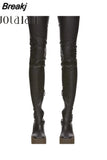 Brand Autumn Winter Women Boots Long Stretch Slim Thigh High Boots Sexy Over the Knee Boots High Heels Platform Shoes