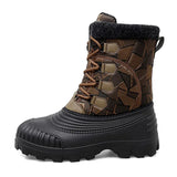 Top Winter Camouflage Boots Warm Thick Plush Outdoor Walking Shoes Men Waterproof Snow Boots Men Cotton Shoes Men Lace