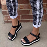 Gladiator New Ladies Platform Summer Sandals Wedges Women 2021 Buckle Casual Beach Sandals Zapatillas Casa Mujer Big Size