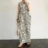 Oversized Casual ZANZEA Loose Vestido Maxi Long Robe Femme 2022 Summer Sleeveless Beach Sundress Bohemian Printed Women