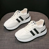 Breakj Women's Shoes With Striped Sneakers In The Autumn Of 2025 New Thick Soles Increase Not Tired Feet Old Shoes Couples Casual Aggan
