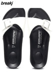 New Summer Women Beach Slipper Shoe Casual PU Leather Men Outdoor Fashion Clogs Slides