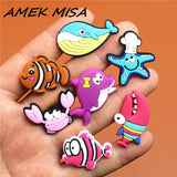 Lovely Animals PVC Shoe Charms Accessories Starfish Croc Shoe Buckle Decoration Shoe Ormaments fit JIBZ Party Kid's
