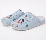 Women Classic Anti Bacteria Surgical Medical Shoes Safety Closed Toe Leopard Mule Clogs Slippers Cleanroom Work Slides
