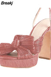 New Platform 2023 Summer Simple High Heeled Women's Sandals Shoes Wedding Shoes Big Size 43 Bridal