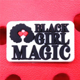 1pcs Black Elements Shoe Charms Black Girl Magic Queen Shoes Accessories Decoration Fit Croc Jibz Kids Gifts