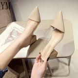 Transparent PVC Sandals Women Pointed Clear Crystal High Heel Stilettos Sexy Pumps Summer Shoes Peep Toe Women Pumps Size