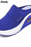 Women Casual Platform Wedge Slippers Vintage Premium Sandals Female Anti-slip House Retro Shoes Orthopedic Diabetic