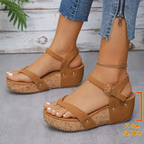 Clip Toe Wedge Sandals Women Summer Ankle Buckle Platform Sandles Woman Comfy Thick Bottom Gladiator Sandals Size