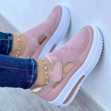 Size Platform Sneakers Women's 2022 Summer New Breathable Mesh Velcro Wedge Casual Sport Shoes Light Woman Vulcanize