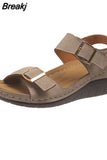 Shoes on Sale 2023 Basic Women's Sandals Summer Soft Bottom Wedges Sandalias Casual Retro Shoes for Women Zapatos