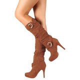Breakj Autumn And Winter Large-Size And High-Hee Women's Boots Long-Sleeve Women's Boots Wish Waterproof Platform Elastic