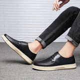 Leather men shoes lace up Breathable Casual Men oxfords Shoes Man Moccasins Driving Brand men shoes