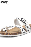 Fashion Cork Slipper 2023 New Women Summer Mixed Color Casual Beach Slip on Outside Flip Flops Slides