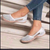 Breakj Summer Large-Size Casual Sandals Women's Shoes Slopes Hollow Pure Color Single Shoes Low-Heeled