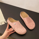 Breakj Burkan Slippers Women Wear 2025 Spring New Fashion Soft Base Lazy One Foot Pedal Half Slippers