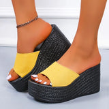 Platform Wedges Women's Slippers Summer 2024 Open Toe High Heeled Sandals Woman Casual Plus Size Outdoor Beach Shoes