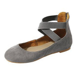 Breakj New Shallow Mouth Loosened With Round Head Women's Shoes Flat And Dancing Mom Single Shoe